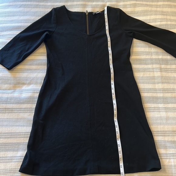 Eileen Fisher Ponte knit v neck 3-4 slv Black Dress size Small (true to size) - Picture 7 of 11